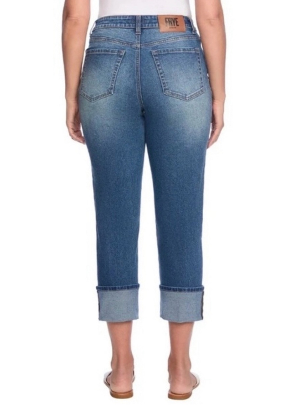 Frye High Rise Cuff Denim Jeans in Amari Wash - Picture 3 of 15